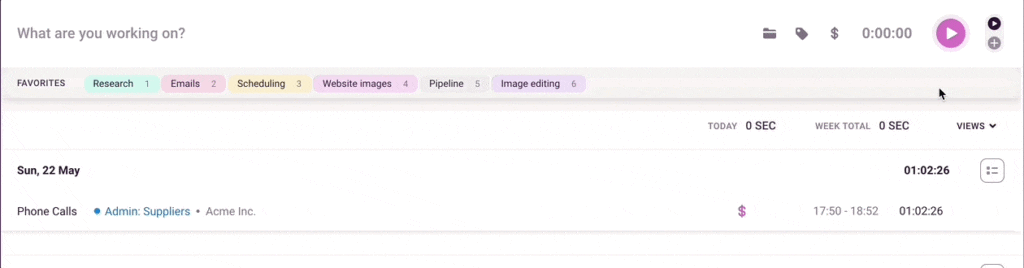 Adding task details in manual mode in Toggl Track.