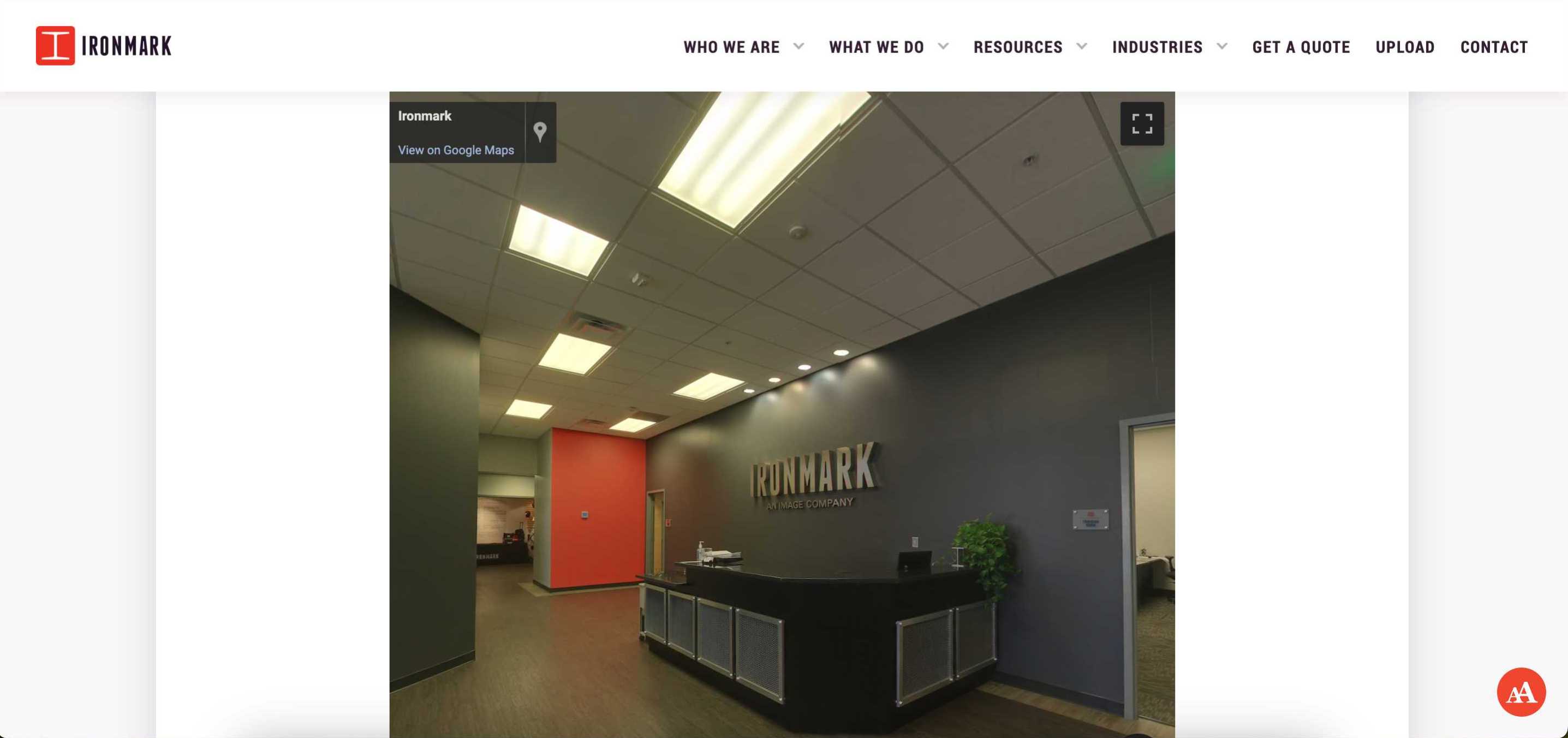An example of a virtual office tour by Ironmark.