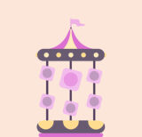 Illustration of a carousel, but instead of horses, they are apps