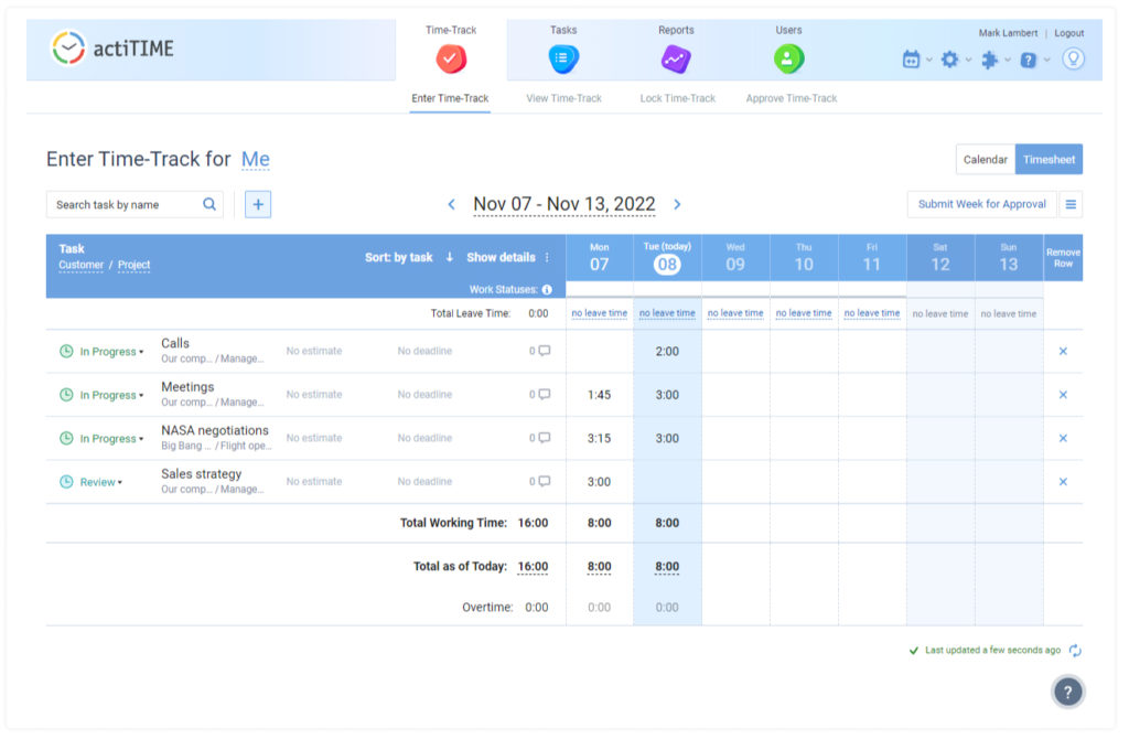 actiTime screenshot.