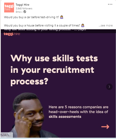 Every social media manager knows that people love to click on carousel posts – engagement tactic unlocked!
