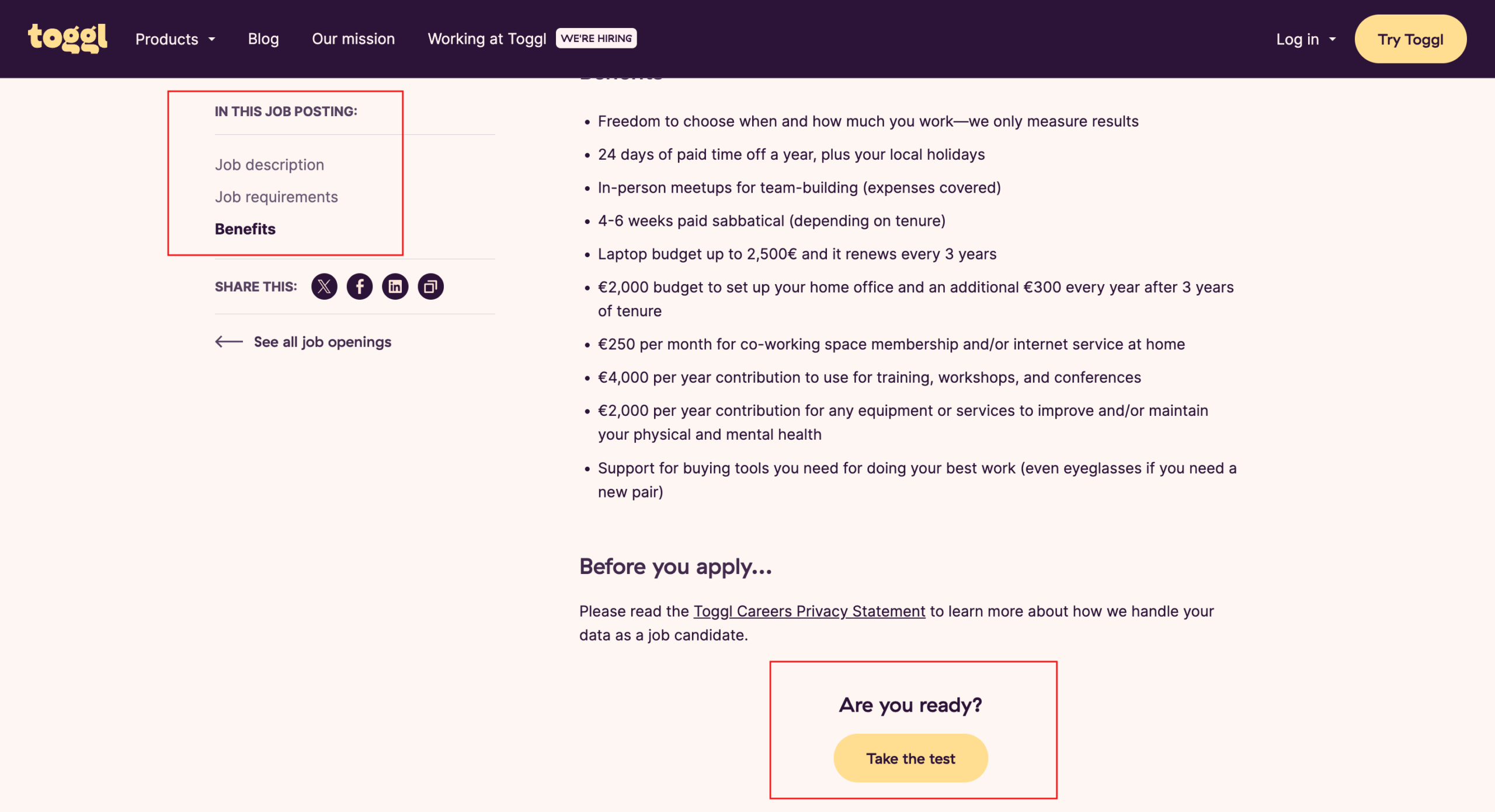 add a skills test to your job description