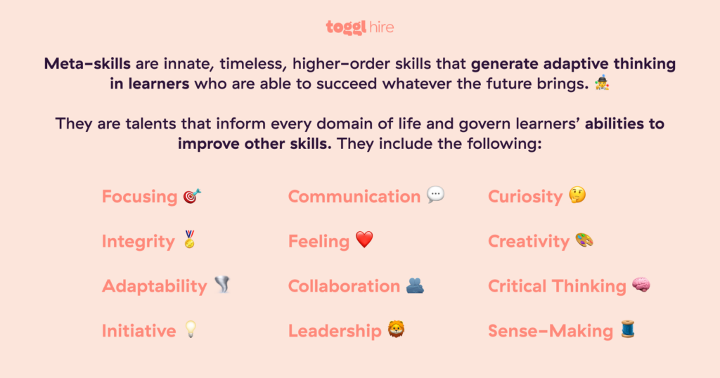 Examples of meta skills for learners