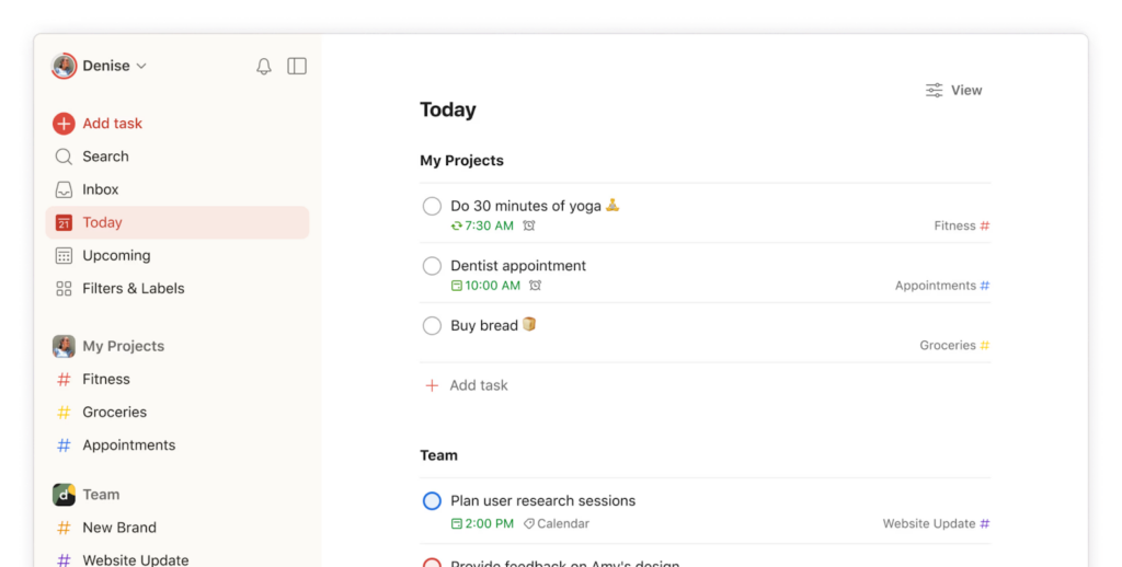 Todoist time management app