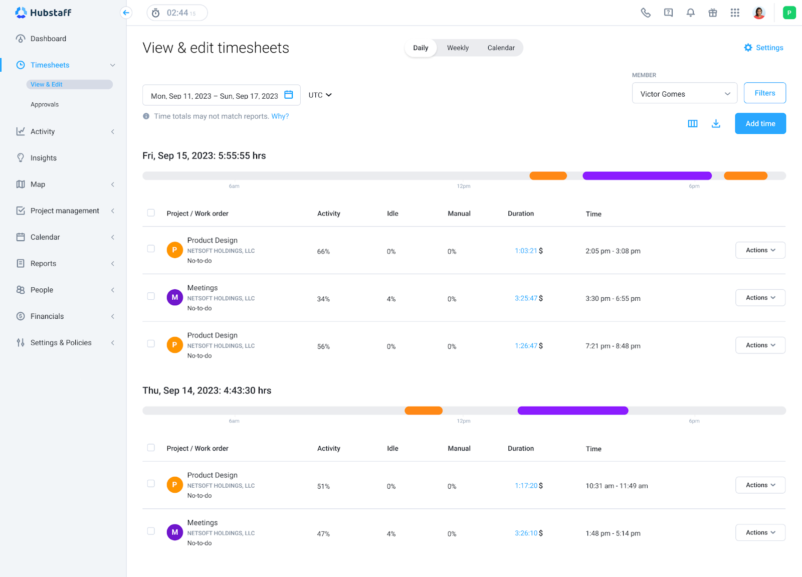 Hubstaff project cost management software