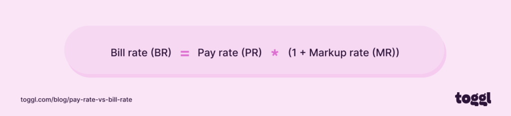 Graph showing formula to calculate the bill rate.
