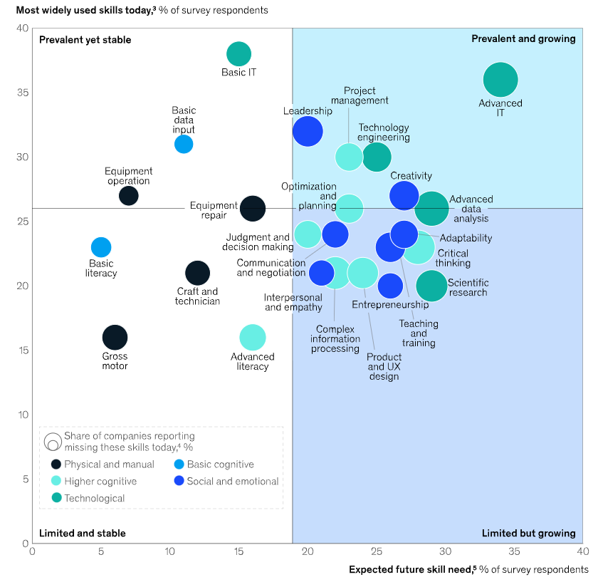 McKinsey in demand skills US and EU