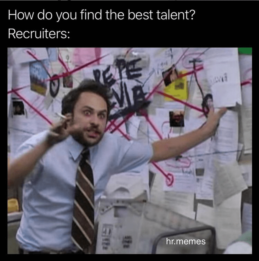 Recruiters whiteboard meme.
