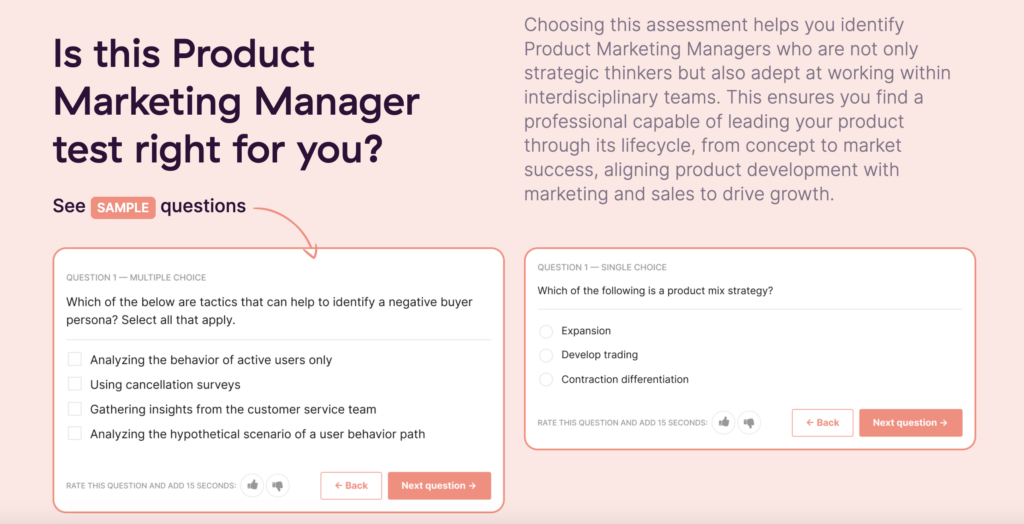 Product marketing manager skills test