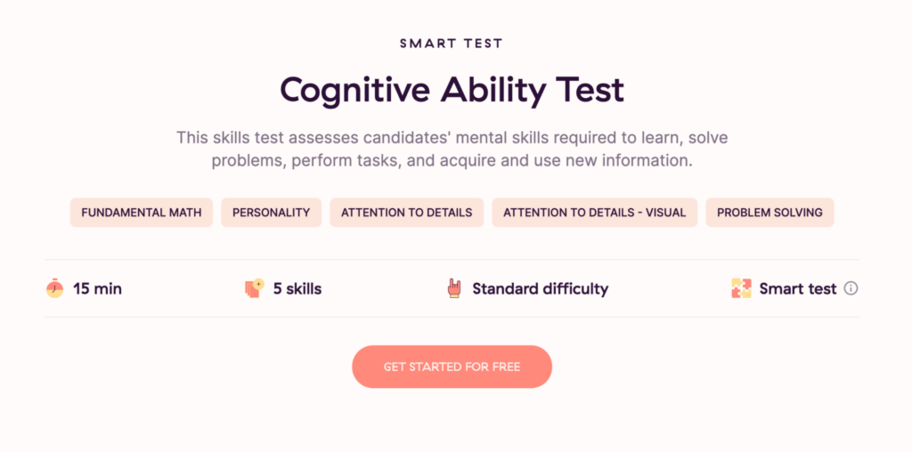 Toggl Hire Cognitive Ability Test